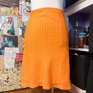 Y2K S.C. & Co Orange Polka Dot Midi Skirt